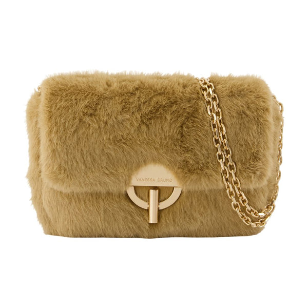 Vanessa Bruno Synthetic fur shoulder bag in beige