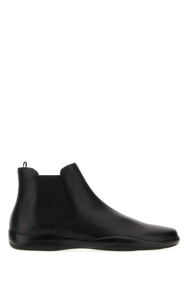 Black Leather Ankle Boots Nero Mocassini