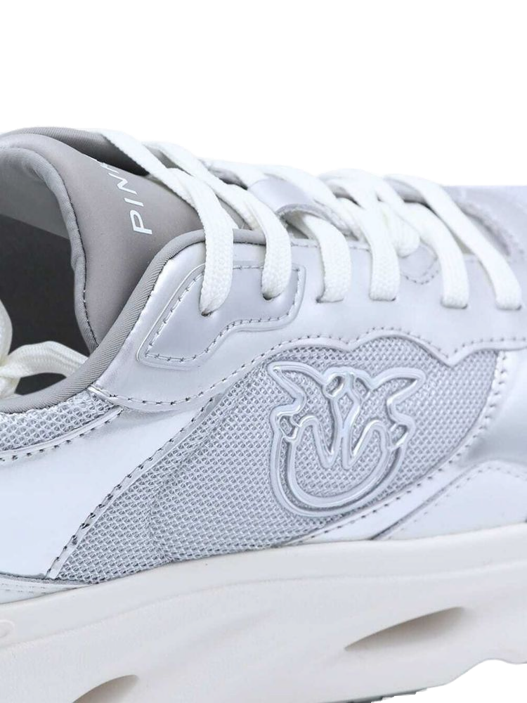 Pinko 61% calf leather (Bos Taurus) sneaker in silver