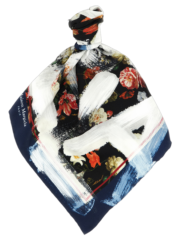 Maison Margiela 100% silk scarf in multicolor