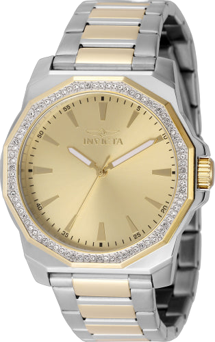 Invicta Stainless steel case and bracelet watch in gold