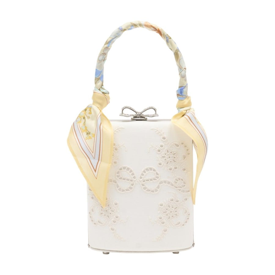Self-Portrait Linen mini bag in ivory