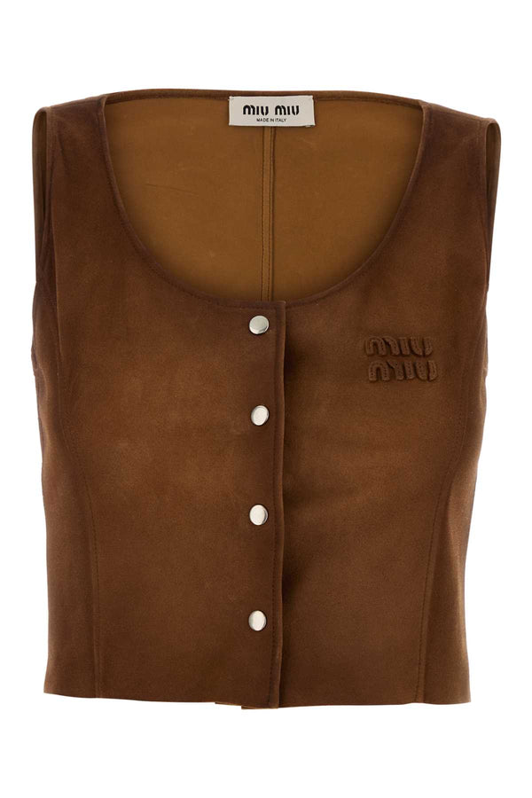 Brown Suede Top Cognac Exterior: Lamb Maglie