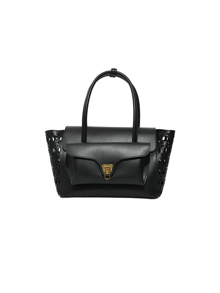 Coccinelle 100% Calf Split Leather tote bag in black