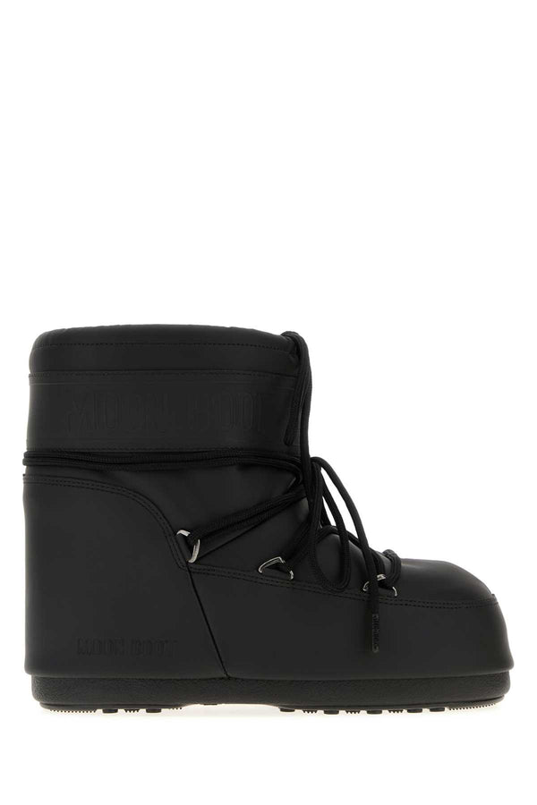 Black Synthetic Leather Icon Low Ankle Boots Stivali