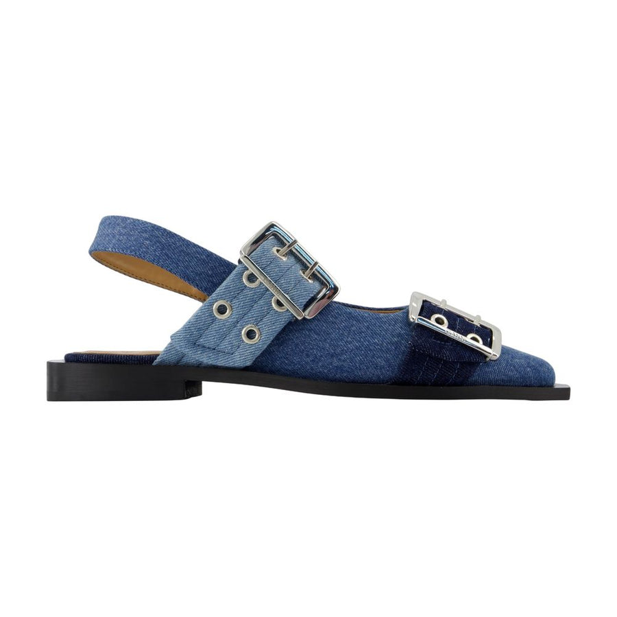 Ganni Cotton flat in blue