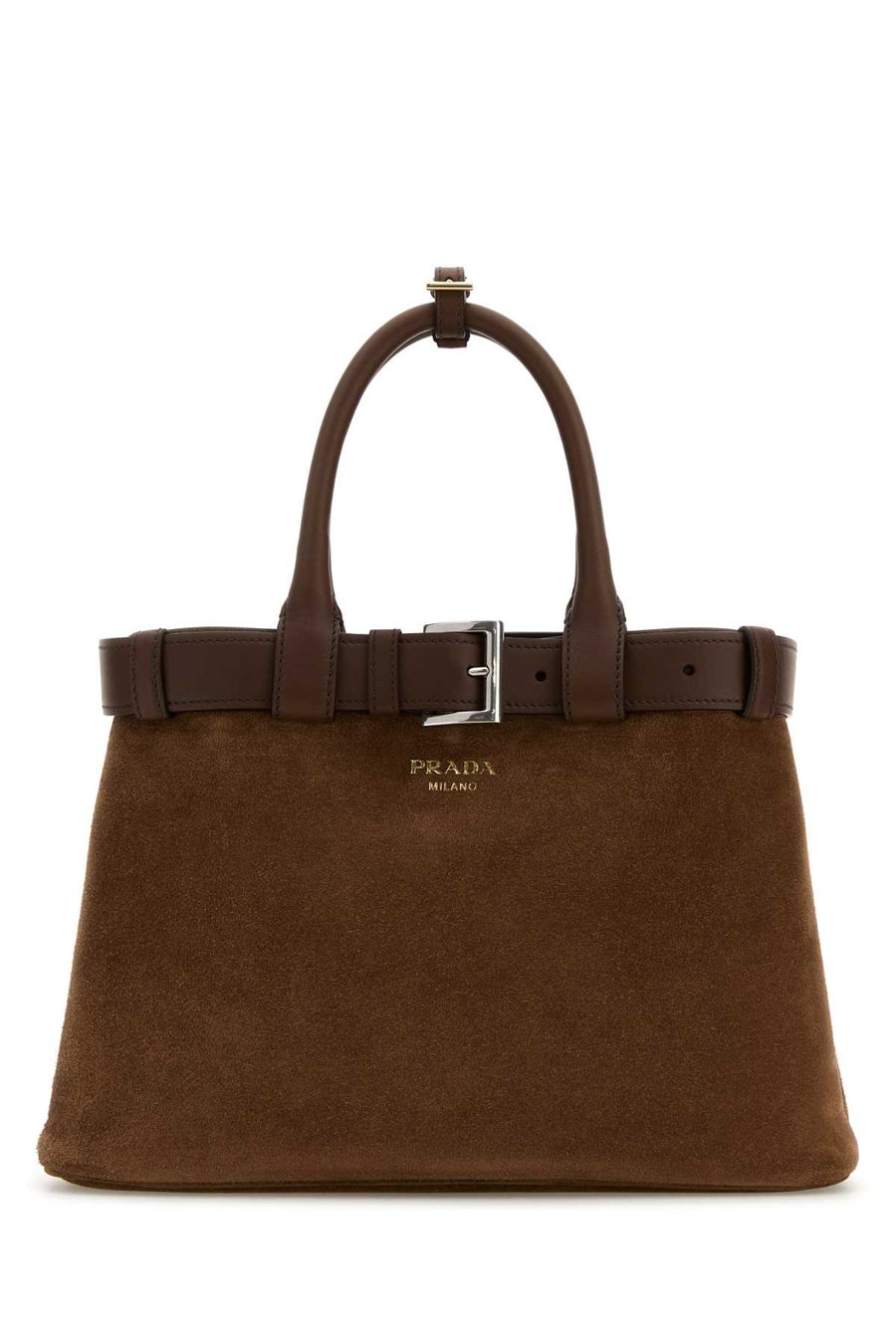 Prada 100% Vitello top handle bag in brown