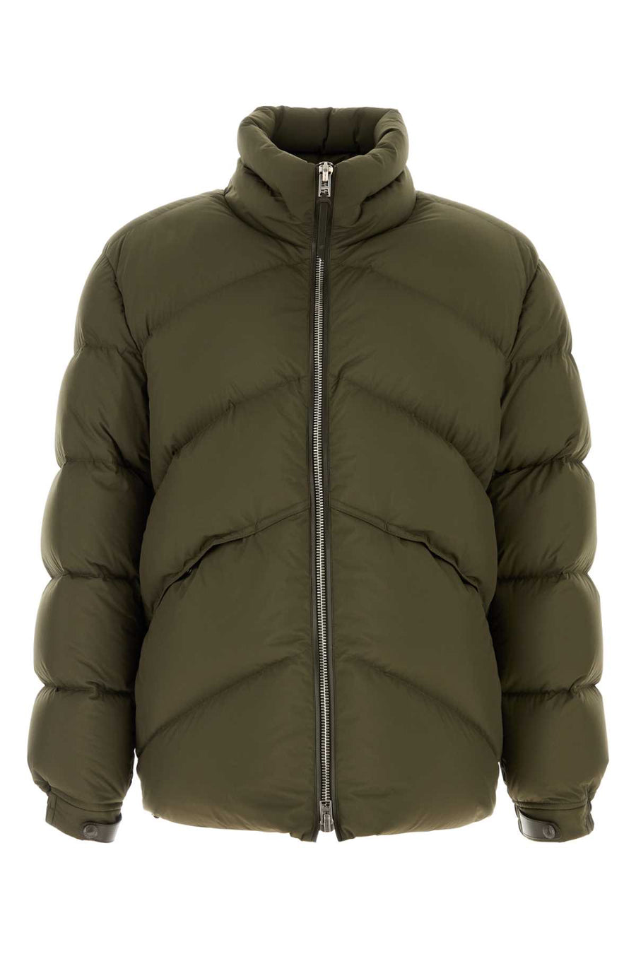 Olive Green Polyester Down Jacket Teak Giacche E Gilet