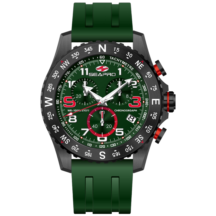 Seapro Stainless steel case watch in green
