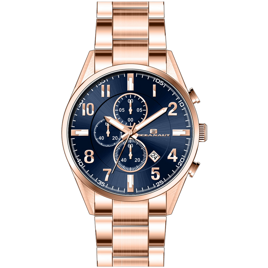 Oceanaut Stainless steel case and bracelet watch in rose gold