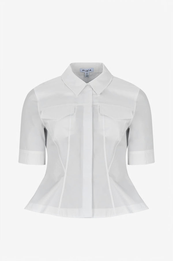 Maison AlaïA Cotton blouse in white