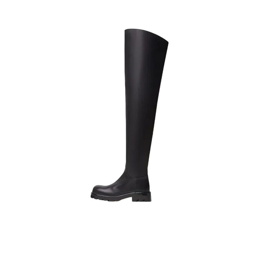 Bottega Veneta Leather over-the-knee boot in black