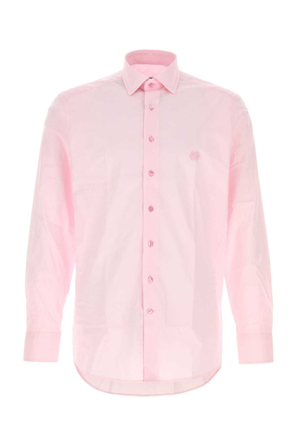 Pastel Pink Stretch Poplin Shirt F0043 Exterior: Cotton Elastane Camicie
