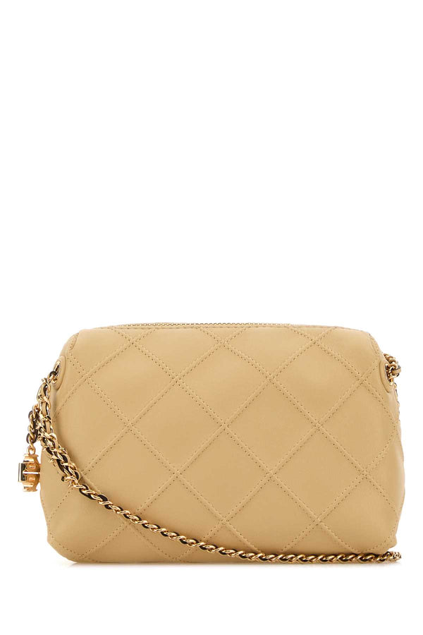 Tory Burch Camera Body: 100% Lamb Leather; Lining: 100% Polyester crossbody bag in beige