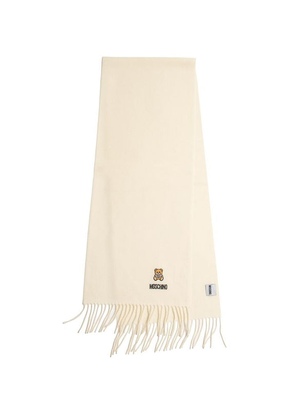 Moschino 100% Lambswool scarf in white