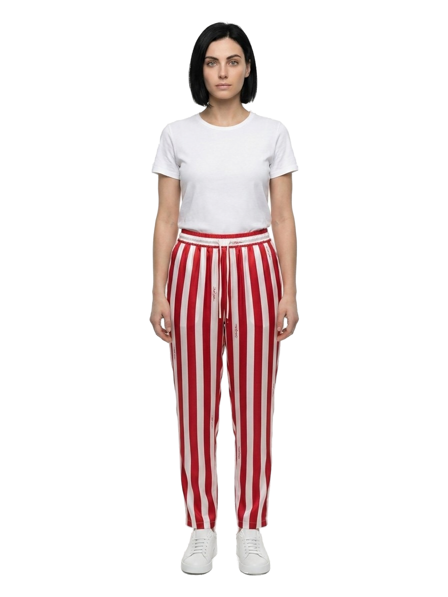 Multicolor Silk Casual Pants