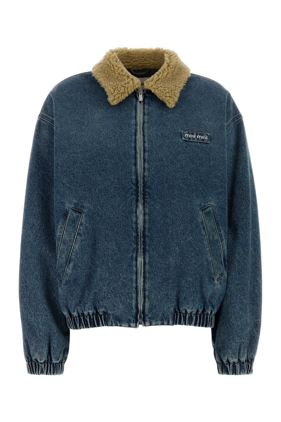Denim Bomber Jacket Bleu Giubbini