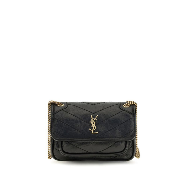 Saint Laurent 100% Calf Leather Bos Taurus shoulder bag in black