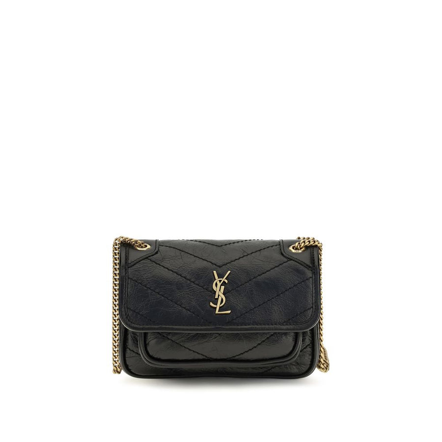 Saint Laurent 100% Calf Leather Bos Taurus shoulder bag in black