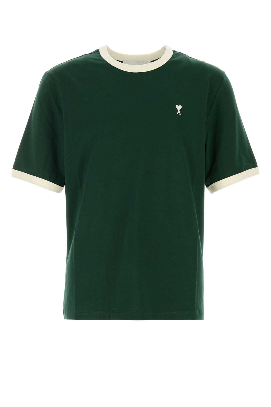 Bottle Green Cotton T-Shirt Vert Bouteille/ Ivoire Exterior