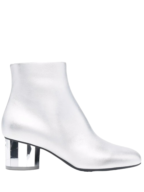 Ferragamo Leather ankle boot in silver