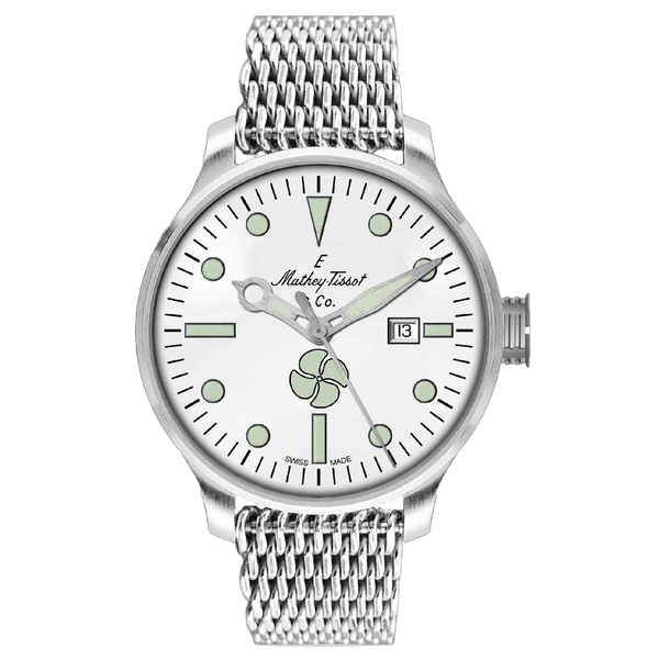 Mathey Tissot Stainless steel case watch in white