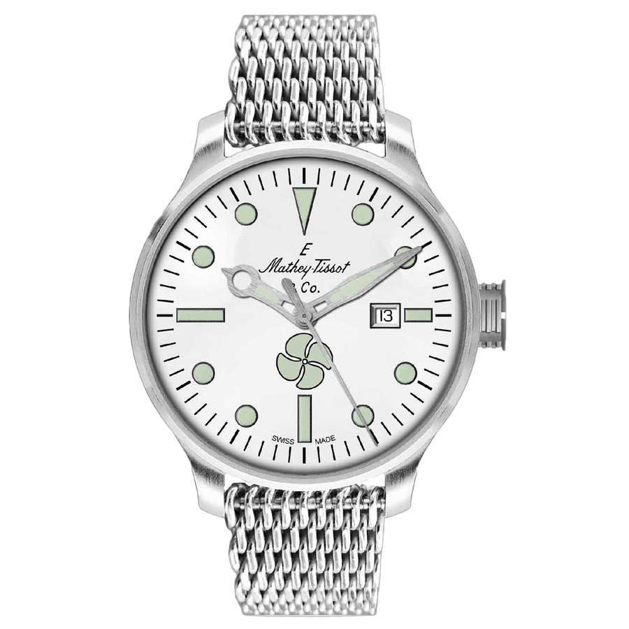 Mathey Tissot Stainless steel case watch in white