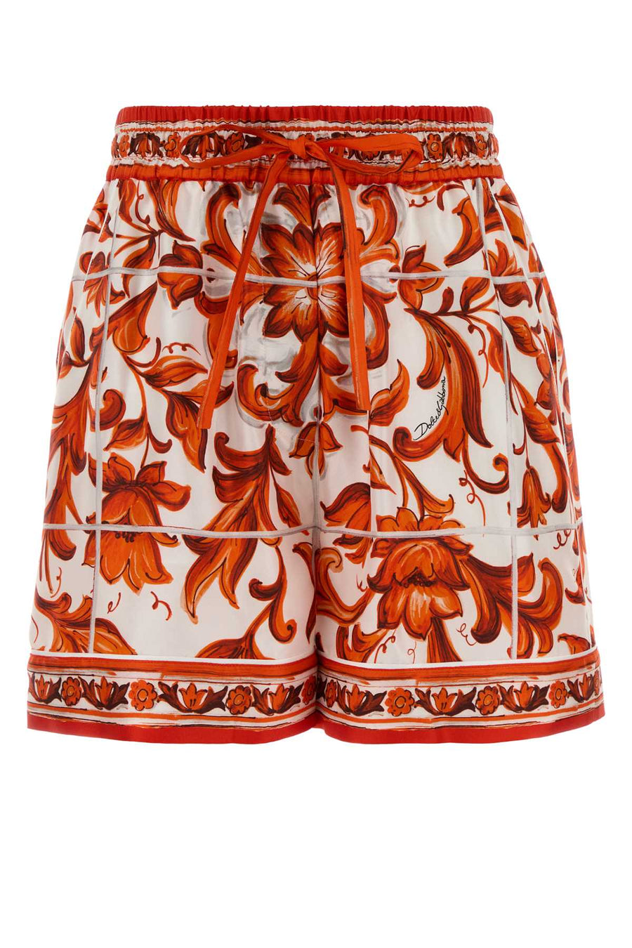 Twill Maiolica Arancione Nero Short