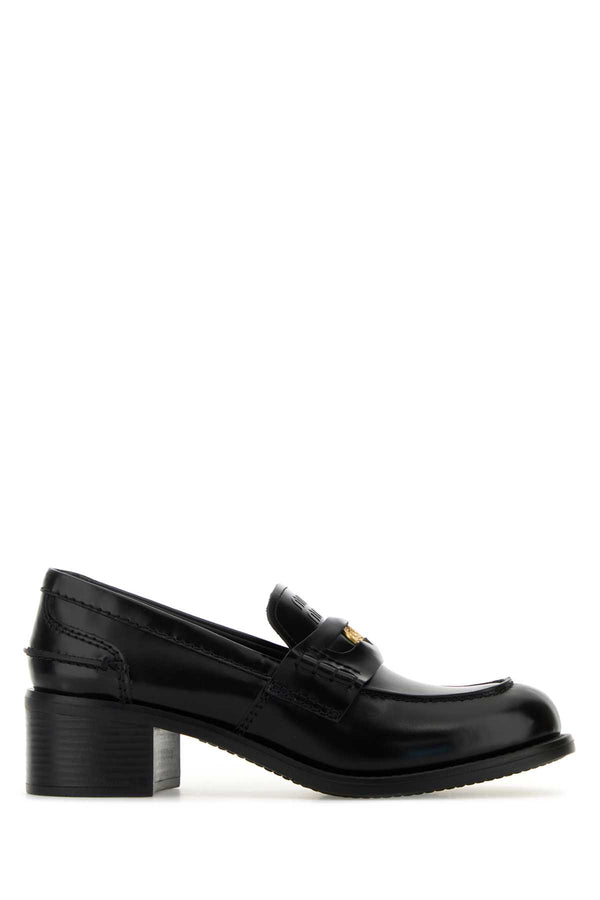 Miu Miu Exterior: 100% Leather loafer in black