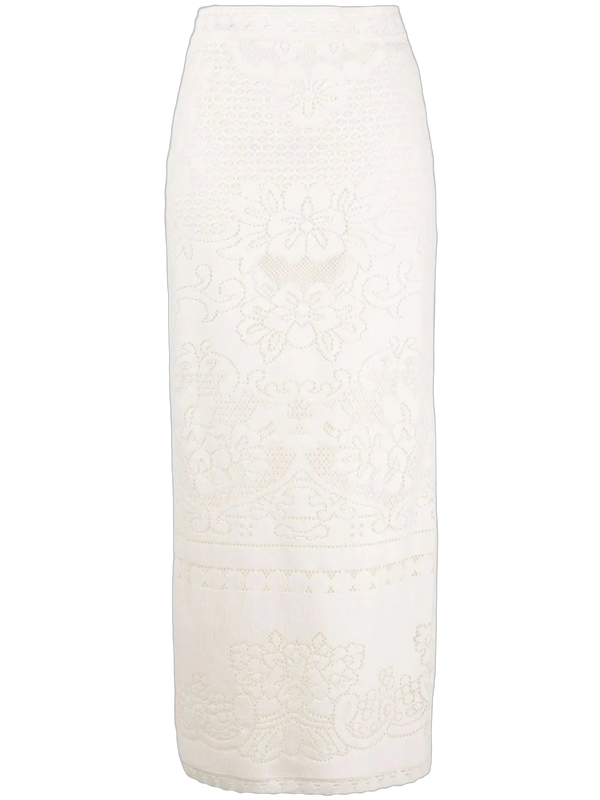 Valentino silk cotton blend skirt in beige