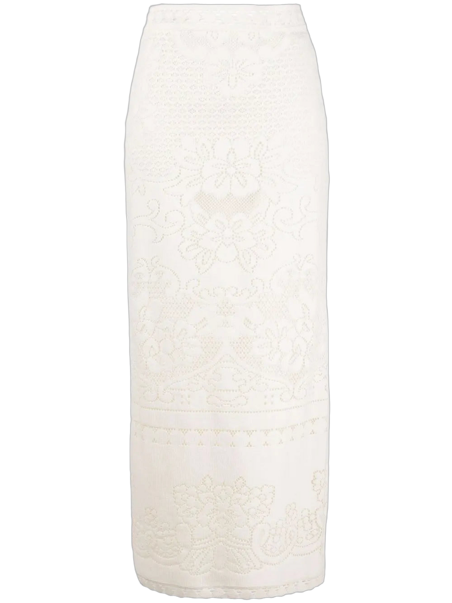 Valentino silk cotton blend skirt in beige