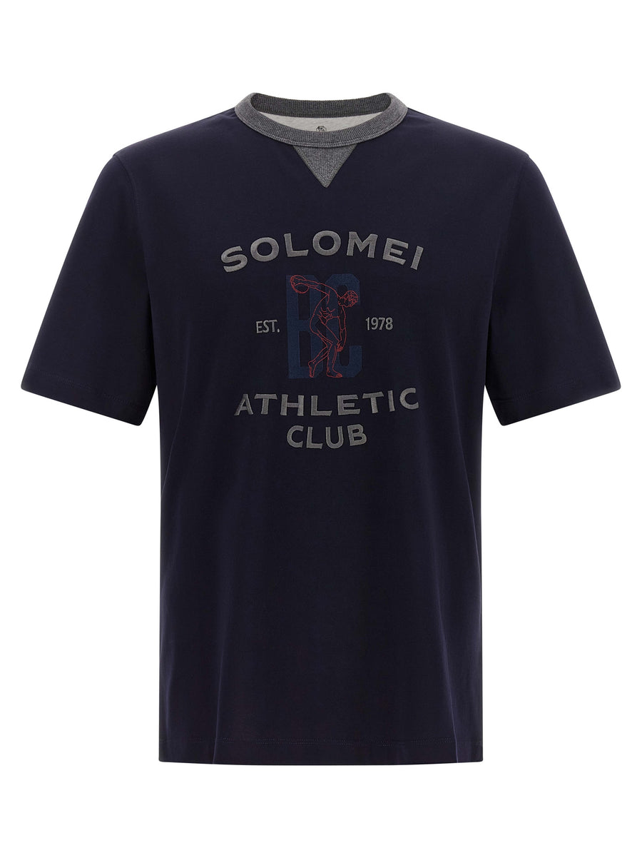 Brunello Cucinelli Pure cotton t-shirt in navy