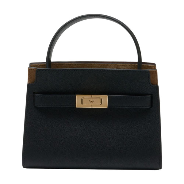 Tory Burch Lambskin top handle bag in black