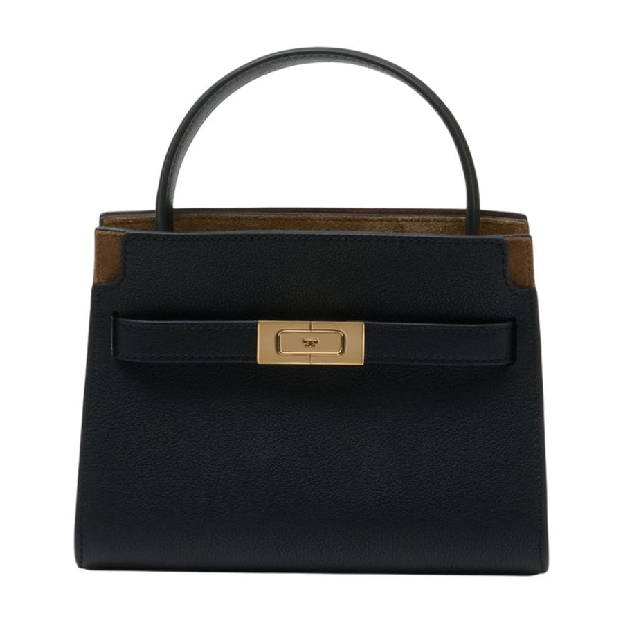 Tory Burch Lambskin top handle bag in black