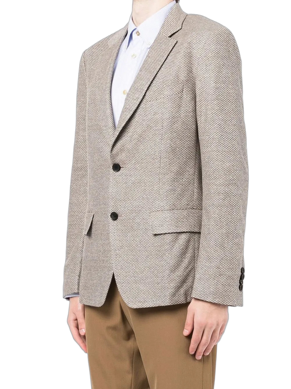 Ferragamo Cotton-linen blend blazer in brown