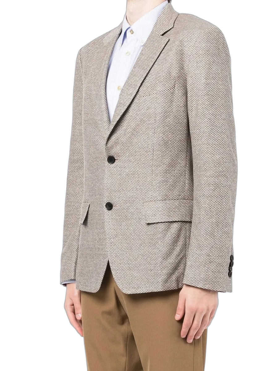 Ferragamo Cotton-linen blend blazer in brown