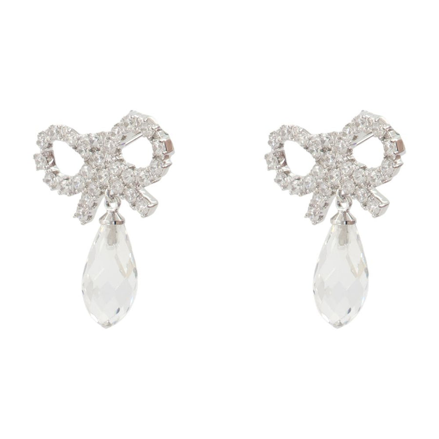 Self-Portrait Crystal earrings in silver