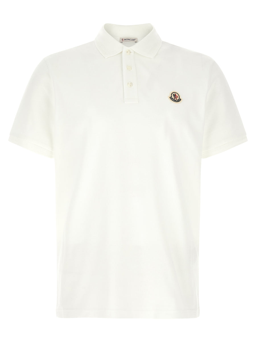 Moncler 100% cotton polo shirt in white