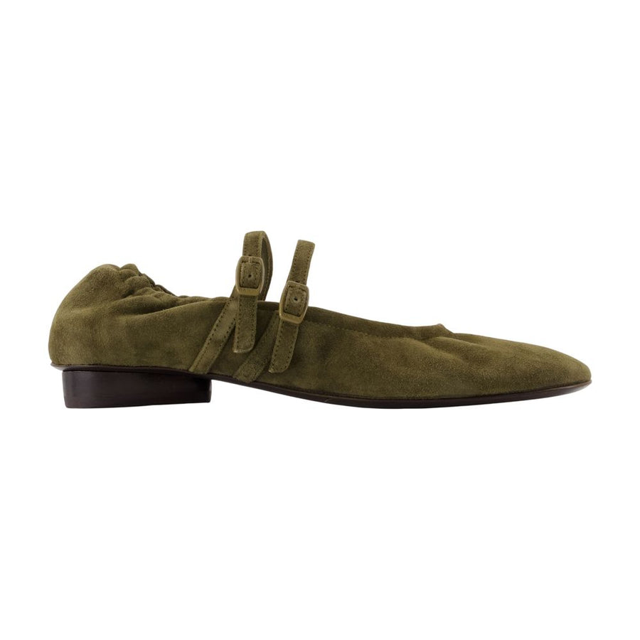 Tatiana Ballerinas - Carel Leather Khaki Shoes / Flat-shoes