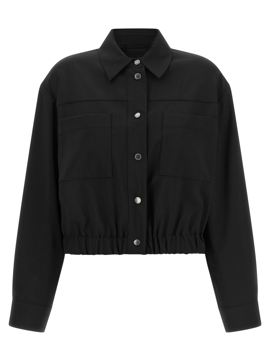 Black Wool Full-Length Jacket Clothing