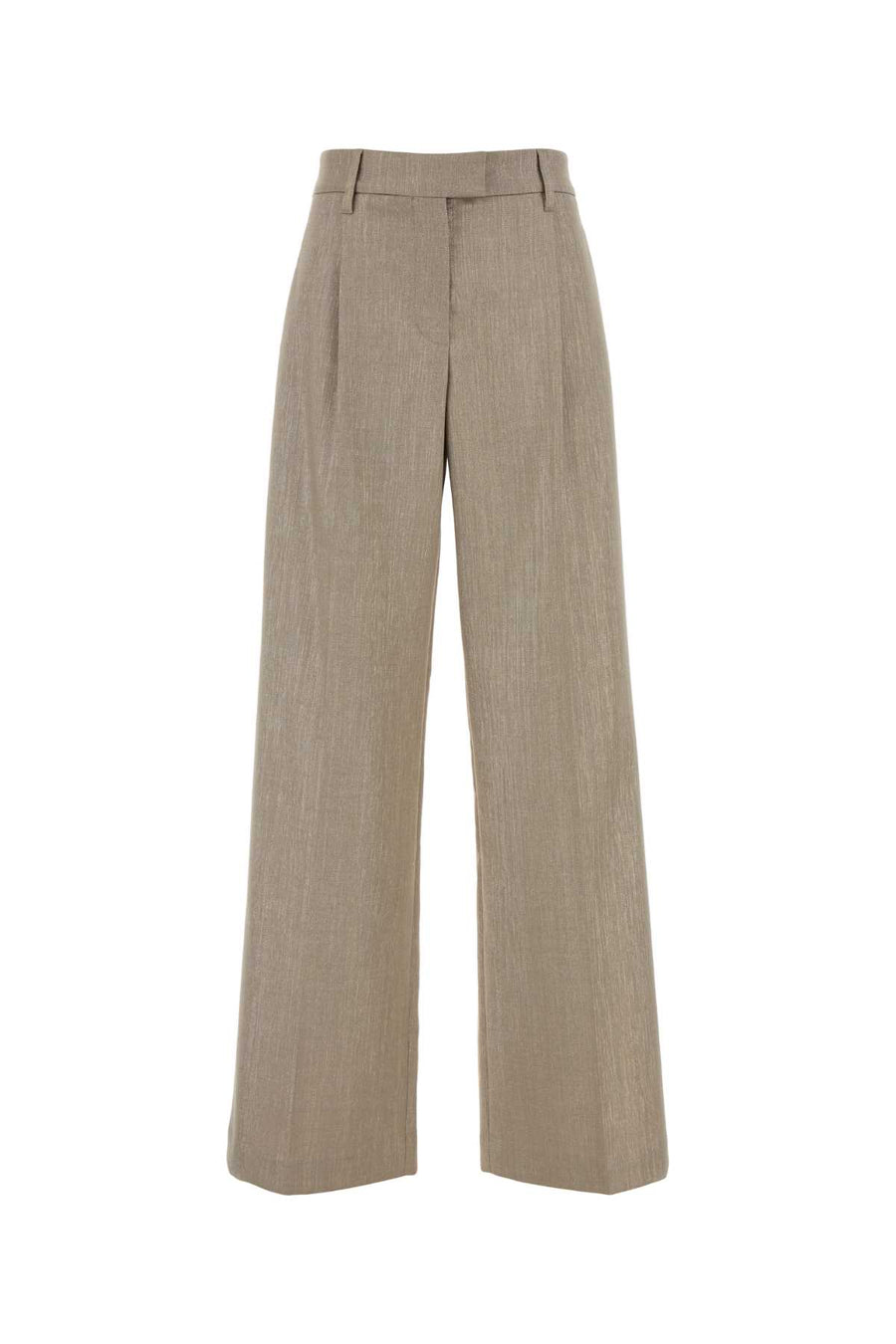 Gold Stretch Polyester Blend Palazzo Pant Beige Argento (tg517) Pl Vi Wv Me Pa Ea Pantaloni