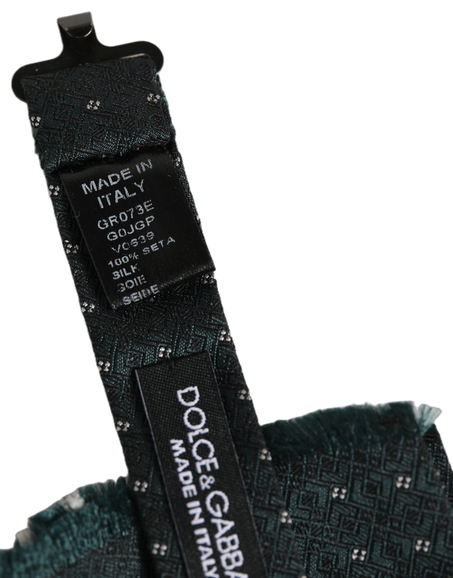 Dolce & Gabbana 100% Silk bow tie in green