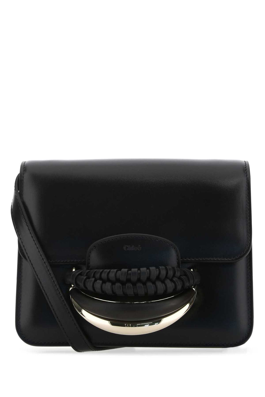 Chloé Exterior: 100% Calf; Lining: 100% Lamb; Finishing: Platinum clutch in black