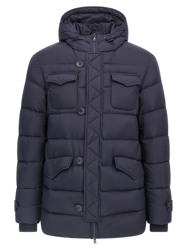 Blue Polyamide Full-Length Jacket Clothing