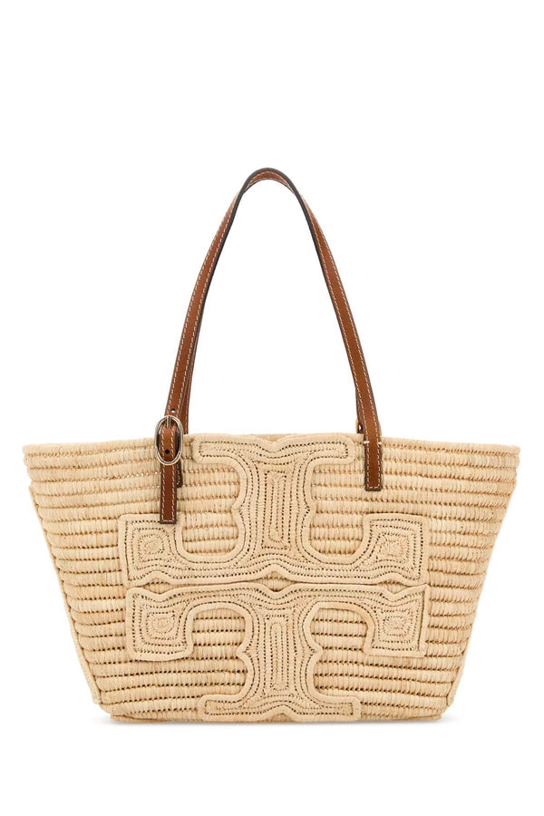 Raffia Tory Burch Doum For Women Ella Shopping Bag Natural Borse A Mano