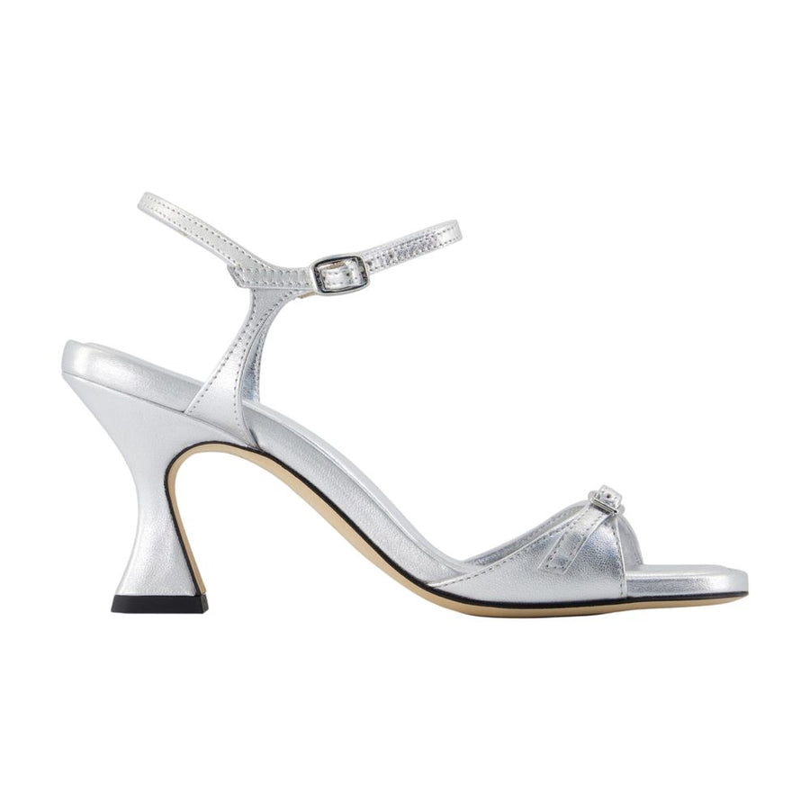 Carel Calfskin heel in silver