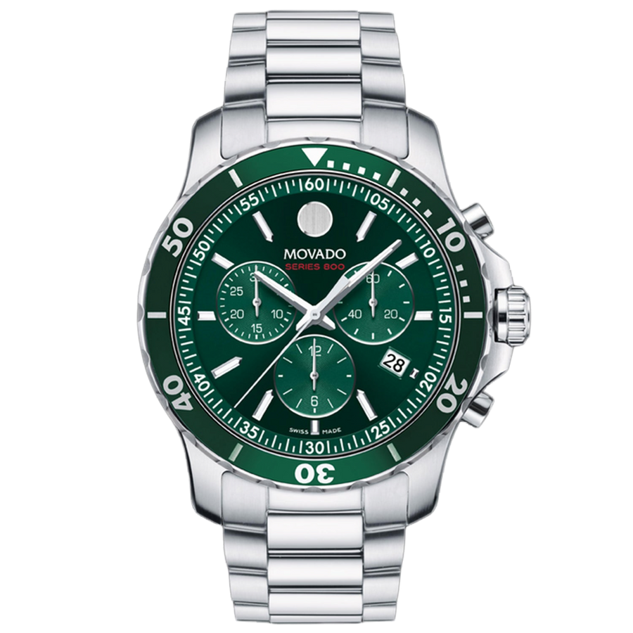 Movado Stainless steel case watch in green