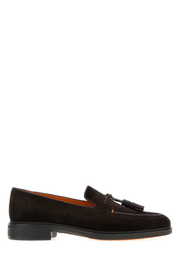 Dark Brown Suede Easy Loafers Mocassini