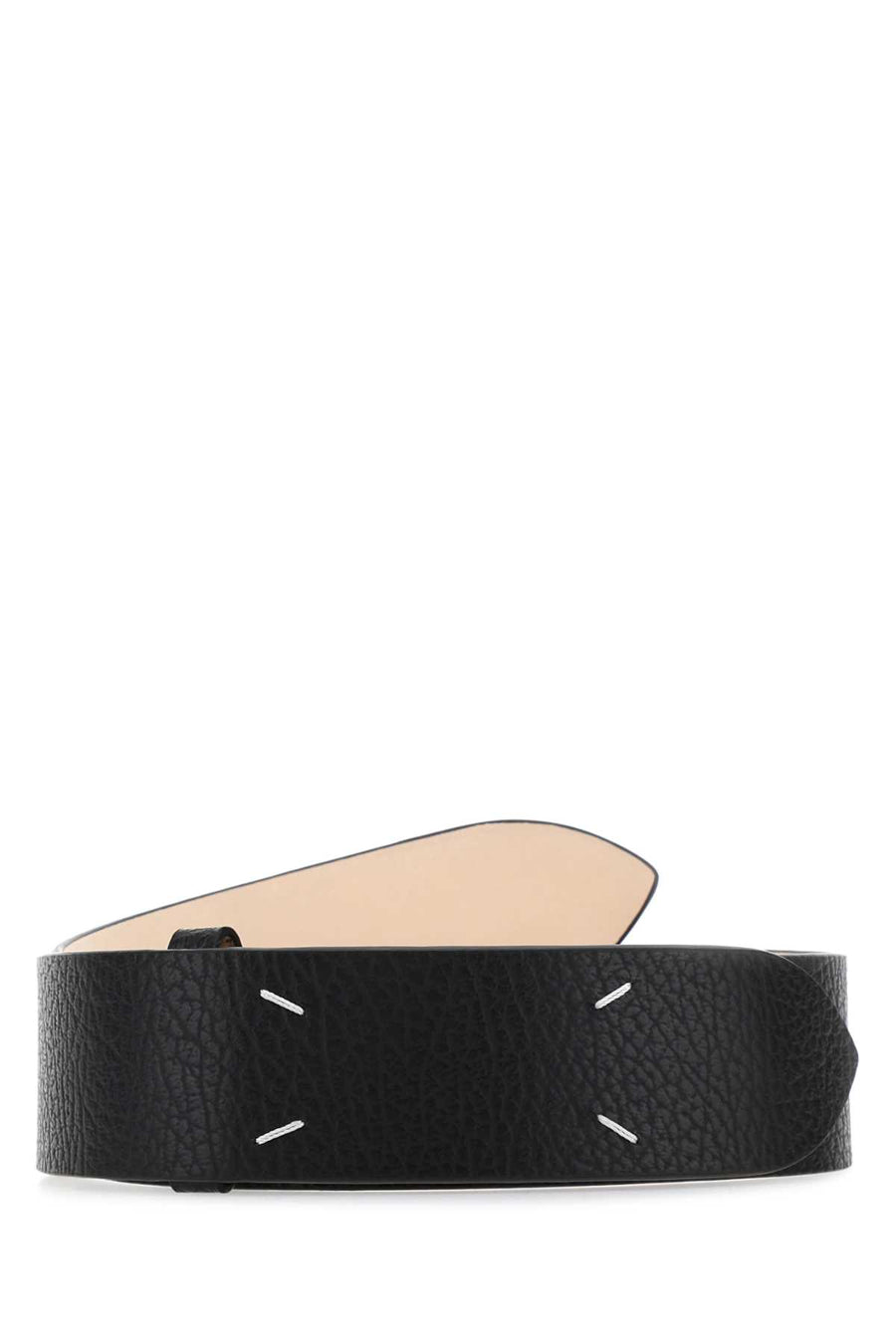Maison Margiela Exterior: 100% Leather; Finishing: Silver metal belt in black