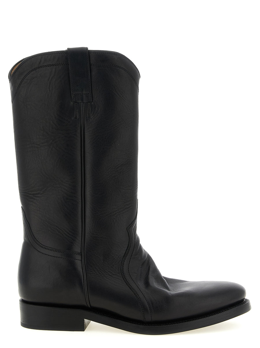 Black Calfskin Over The Knee Shoe